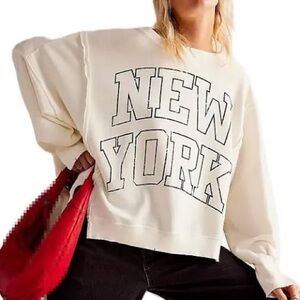 We The Free Cream Textured Knit Top